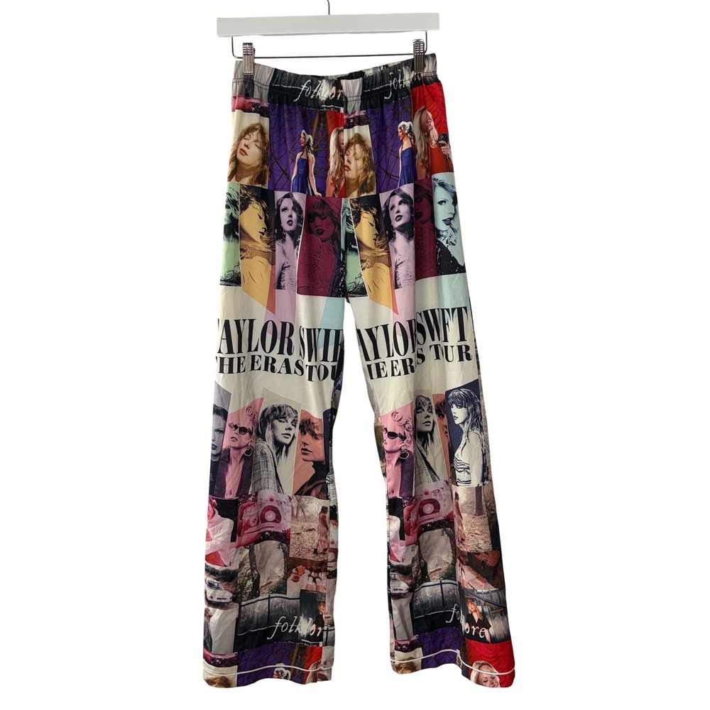 Taylor Swift Eras Tour Inspired Pants Womens Small Album Collage Lounge Printed